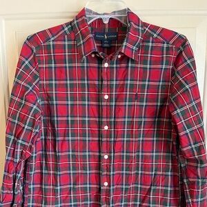Ralph Lauren Red and Blue Casual Button Down Shirt